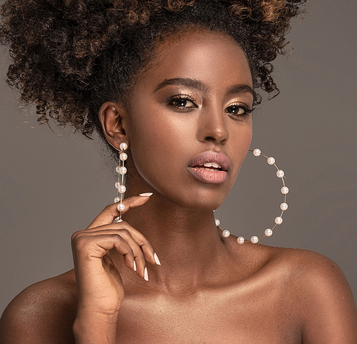 Beautiful woman with Large earings