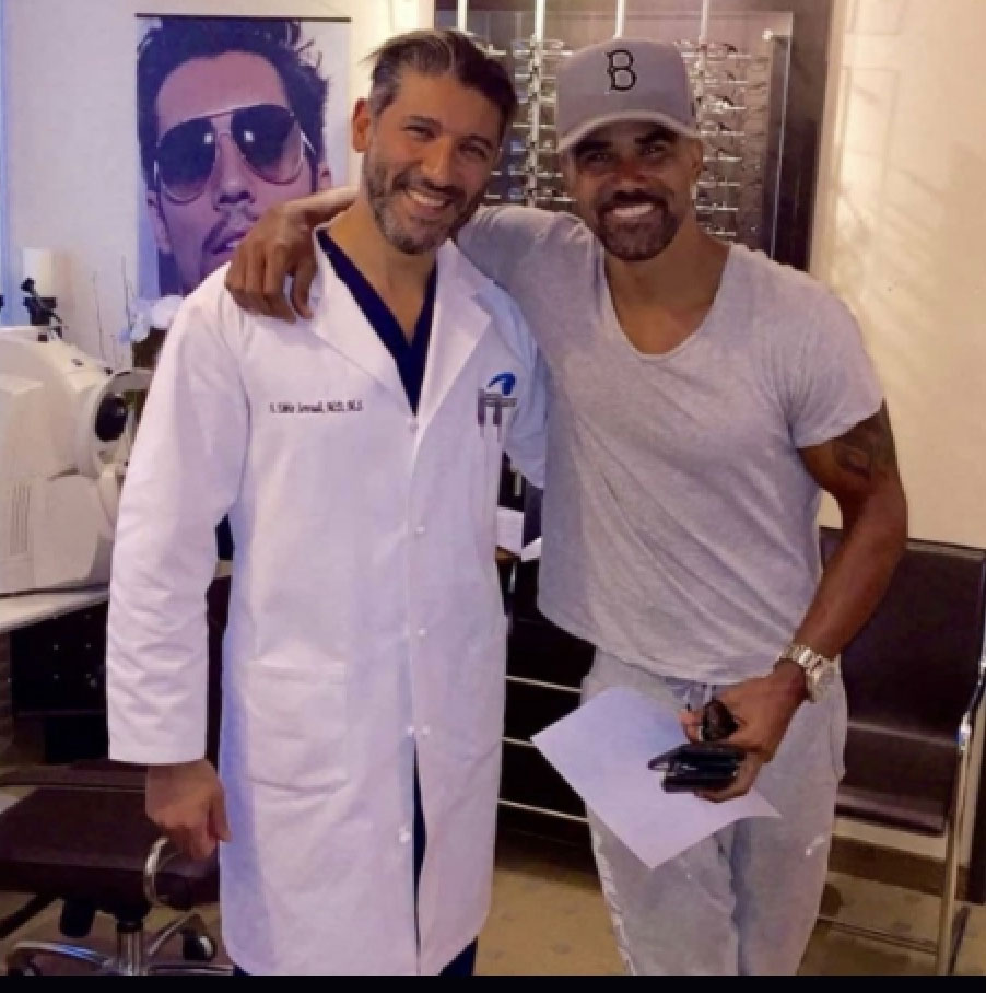 Dr. Soroudi with Shemar Moore Smiling